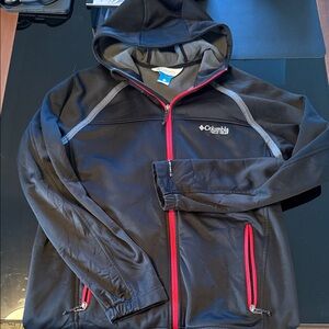 Columbia Black Jacket with Red Trim